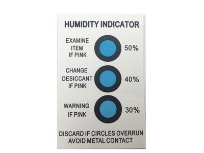 EINECS No.231-545-4 And CAS No.64365-11-3 Dry Packing 30%-40%-50% 3 Dots Moisture Indicator Card 